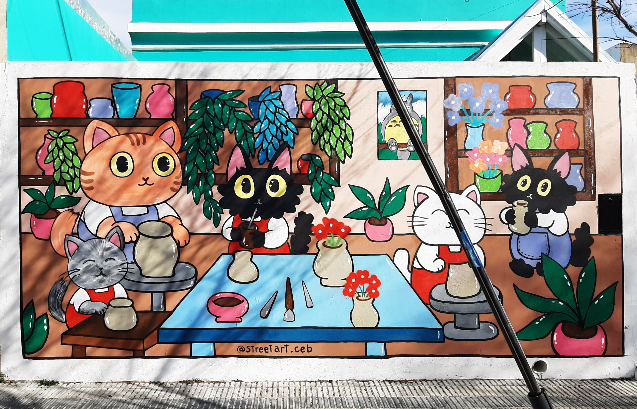 Mural gatitos cerámica